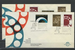 Nederland FDC E52 ELEFOON 1962 zonder adres 2X CV 54 €