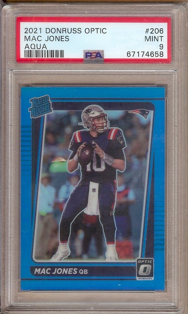 2021 DONRUSS OPTIC AQUA #206 MAC JONES RC 120/299 PSA 9!!
