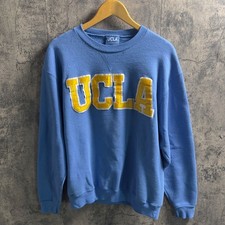 Vtg 80s UCLA BRAND Sweatshirt Embroidered UCLA Navy Blue Shirt size L