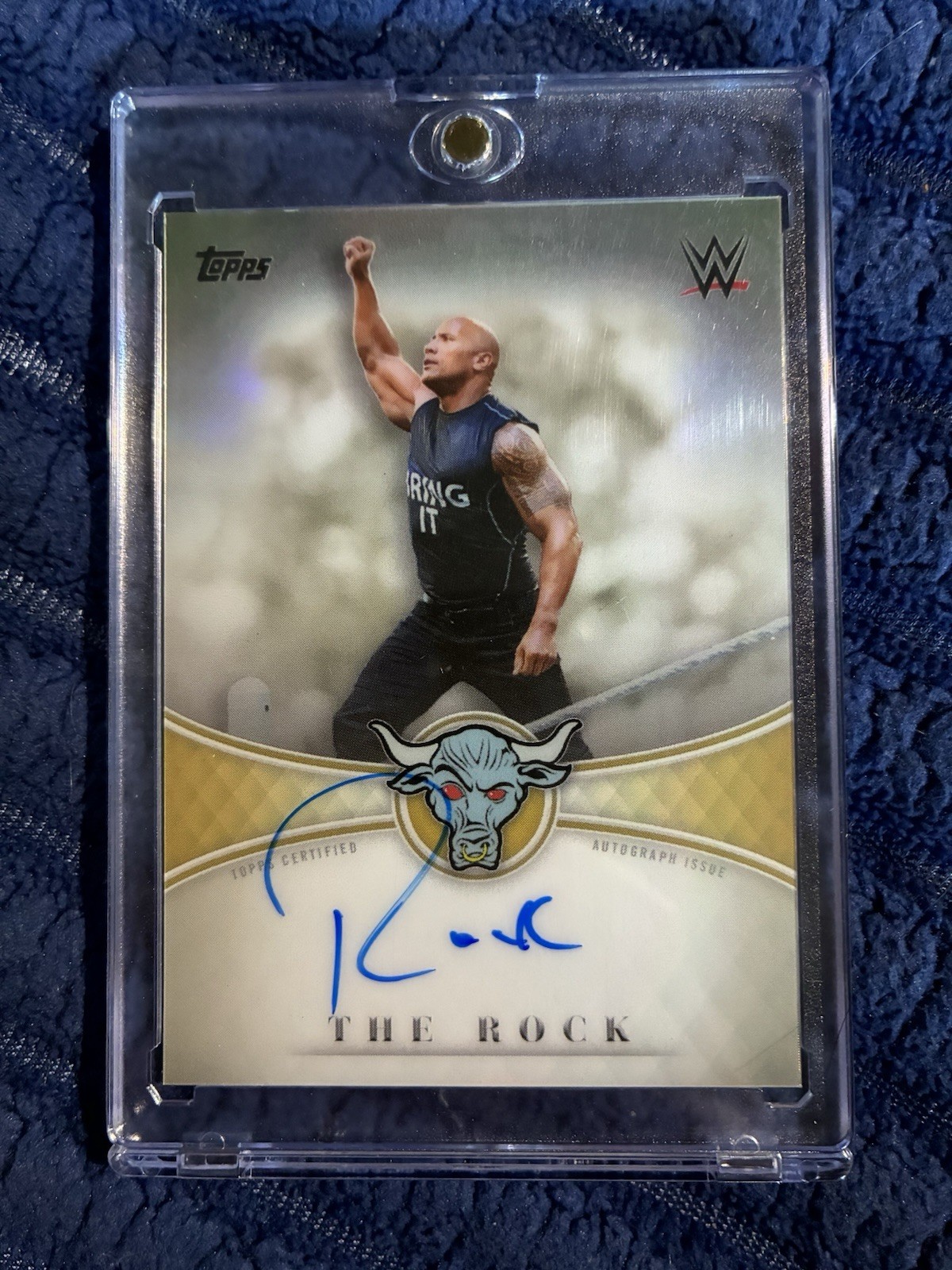 2025 Topps Chrome WWE THE ROCK Retrospective Auto Autograph Super Rare SP #RRA-4 view 1
