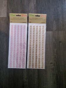 Jewel Border Stickers by Crafter's Square Pearls n Gems - Bronze -pink 2 Packs