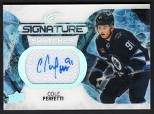 2023-24 UD Ice Signature Swatches Jersey Autograph Auto #SS-CP Cole Perfetti