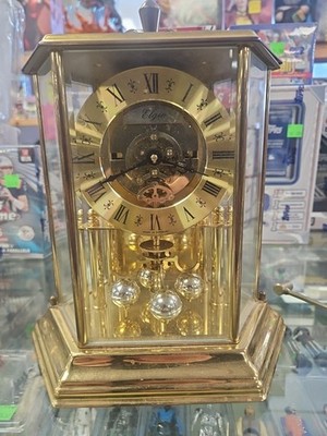 Vintage ELGIN 400 Day Anniversary Clock from Germany Keywind S Haller WORKS 