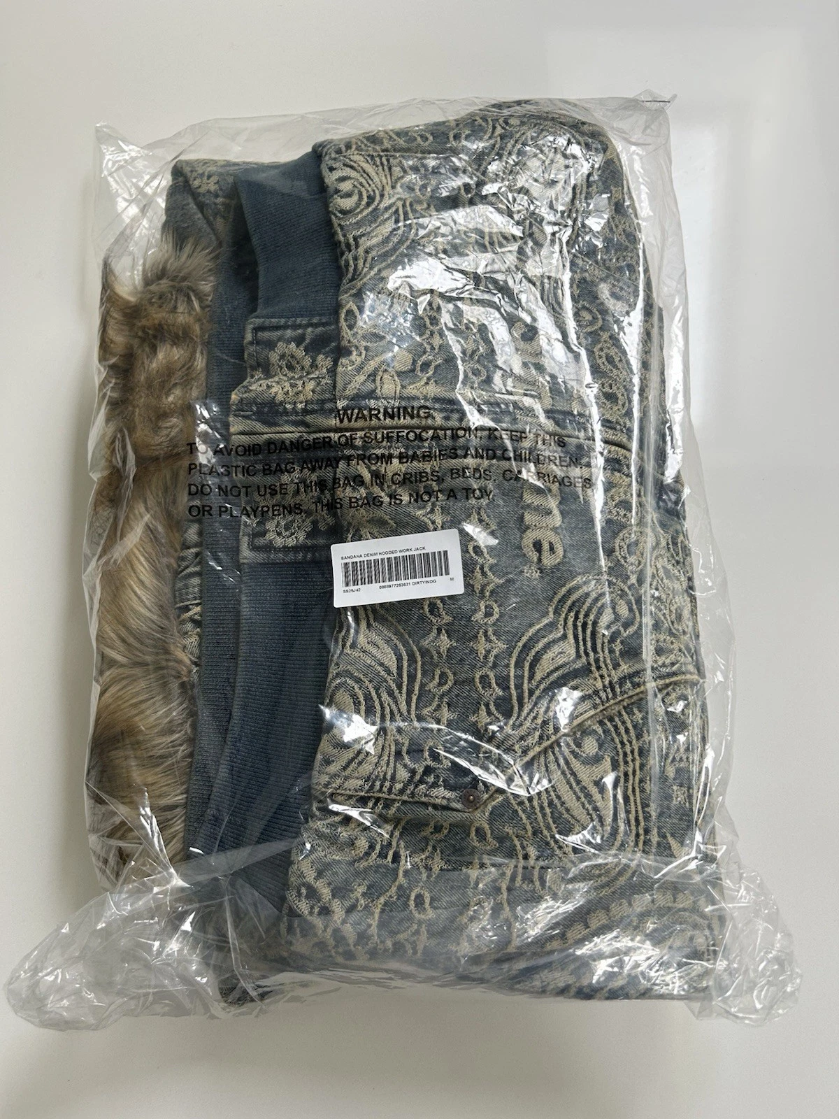 Veste de travail à capuche en denim jacquard Supreme Bandana   Taille Medium