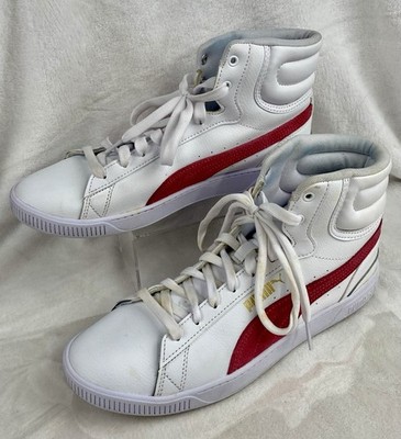 Puma Vikky V3 Women's Mid Top Size 10 US 387610-03 White/Pink VG 