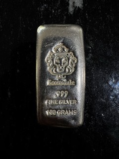 100 grams .999 Fine Silver Bar Bullion 100g Total Silver Content Scottsdale Mint
