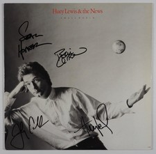 Huey Lewis & The News JSA Signed Autograph Album Record Vinyl Small World