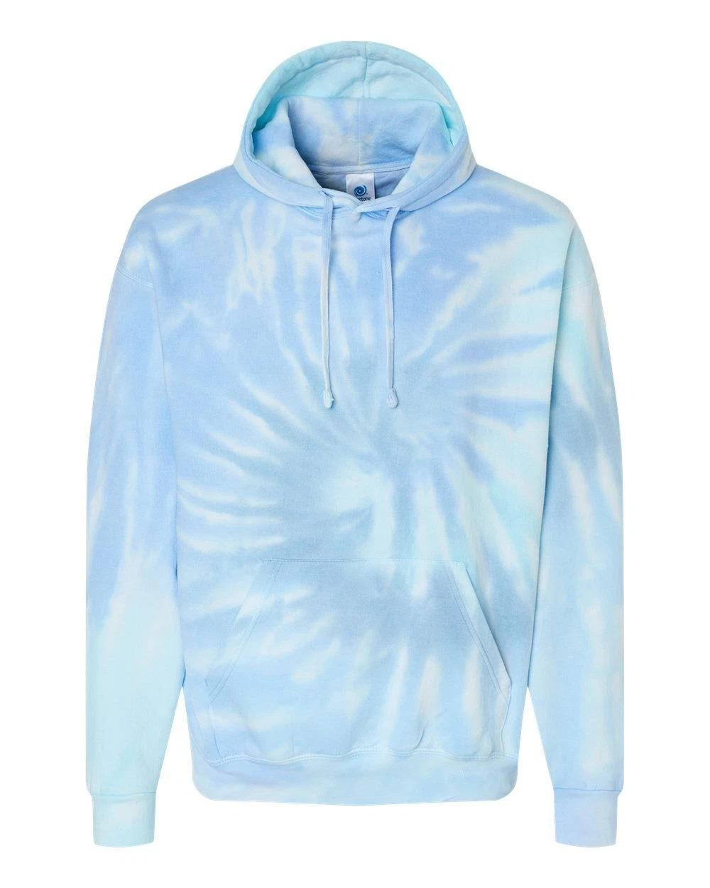 Light Blue Tie Dye Hoodie Sweatshirts Adult Pockets Colortone