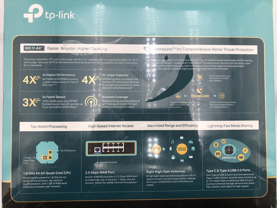 TP-Link | Archer AX6000 | Dual-Band Router Wireless | 8-Stream Gigabit - Image 4 of 4