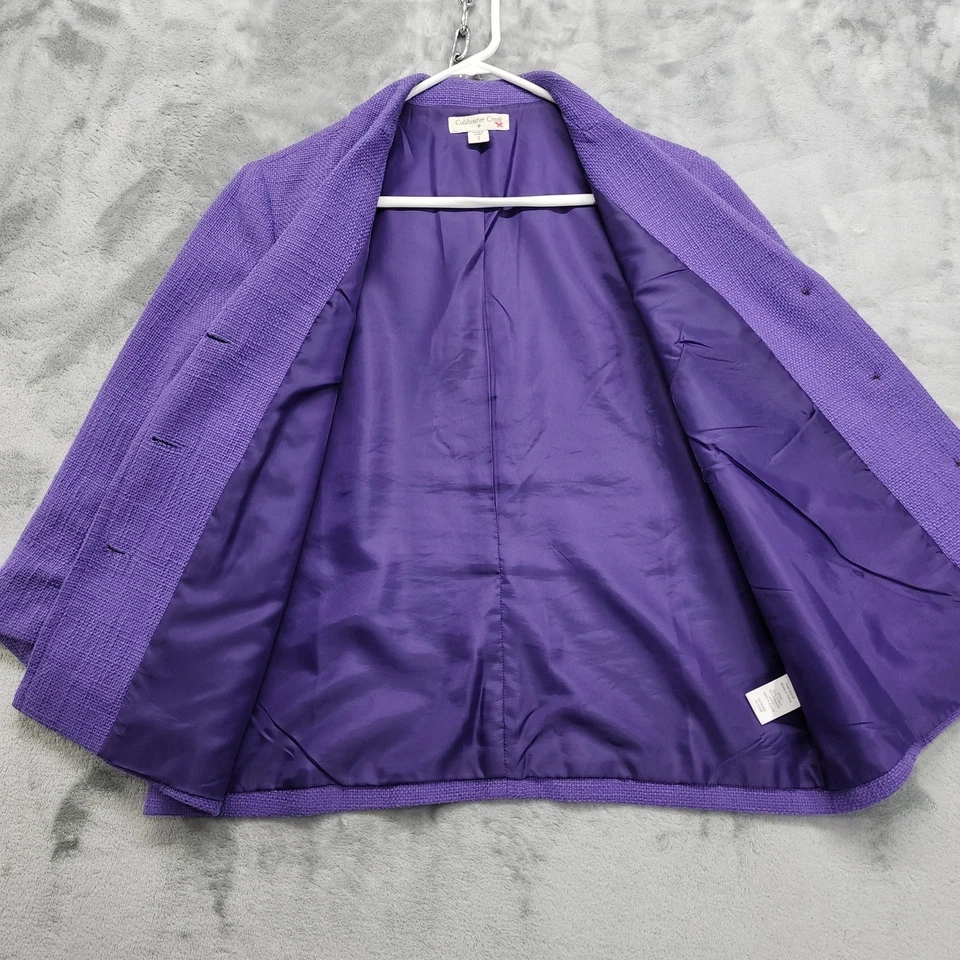 Chaqueta Coldwater Creek para mujer S/8 púrpura manga 3/4 abotonada forrada oficina Foto 4 de 4