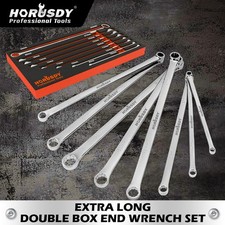 8pc Extra Long Double Box-end Wrench Set Metric 824 Mm 15 Offset 12-point Cr-v
