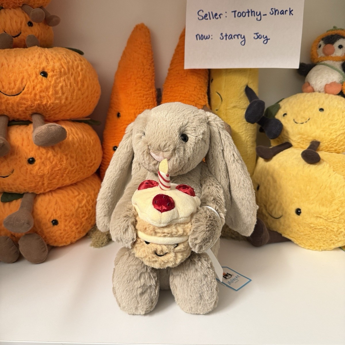 Jellycat Bashful Beige Bunny Birthday Cake BNWT - 100% Authentic