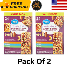 Great Value sweet salty chewy granola Bars, Variety Pack, 1.2 oz, 24 Count,2pk