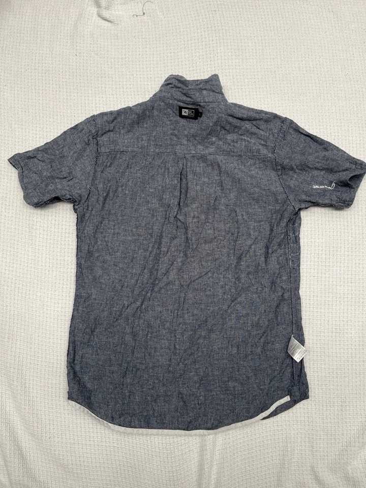Rip Curl Linen Blend Shirt Mens L Button Up Short Sleeves Pocket - Image 4 of 4