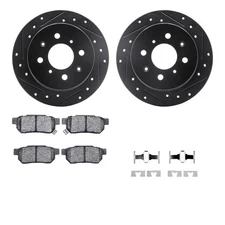 For Honda Civic 92-00 Drilled & Slotted Rear Brake Kit w Performance Sport Pads