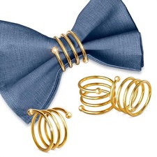 Holidays & Everyday Use | Stylish Christmas Table Decoration, Gold Napkin R