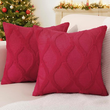 Christmas Throw Pillow Covers 18x18 Inch Set of 2 Decor Cover Holiday Winter Sof