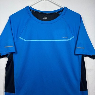 HIND Running Athletic T Shirt Blue Black Short Sleeve Top Activewear Sz Large