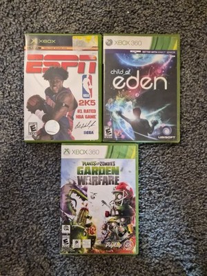 Xbox Game Bundle. Plants Vs Zombies, Child Of Eden, And ESPN 2K 5
