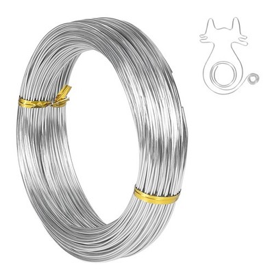 18 Stärke 1 mm Aluminium Basteldraht, 165 Fuß biegbar Metalldraht für Silber 