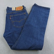 Levis 501 Jeans Mens 36x32 Blue Denim Medium Wash Button Fly Straight Leg Work