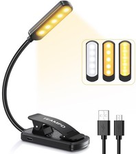 10 LED Book Light, 3 Eye-Protecting Lightng Colours Reading Light,