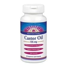 Castor Oil 725 mg 60 vcaps By Heritage Store