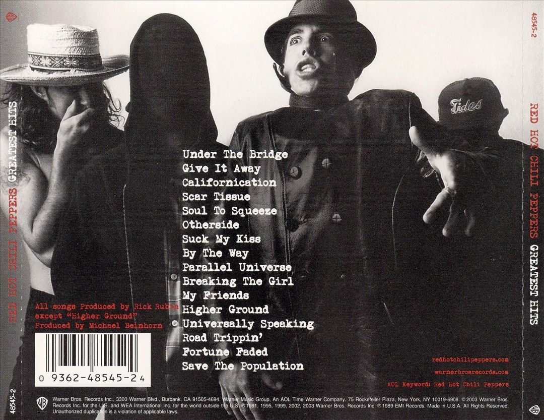RED HOT CHILI PEPPERS - GREATEST HITS [WARNER BROS.] [PA] NEW CD