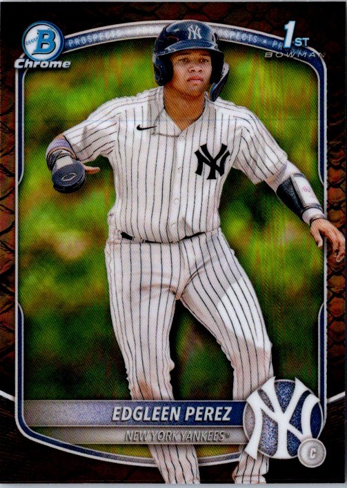 2025 Bowman #BCP-80 Edgleen Perez Chrome Prospects Reptilian Refractor