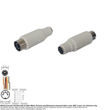 Adapter DIN 5-Pin Male Mini-Din 6-Pin Female AT Port System PS2 Keyboard