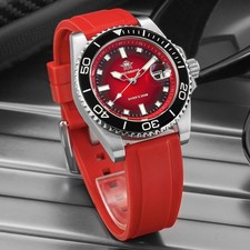 41MM ADDIESDIVE Diver Quartz Men's Watch 200M Waterproof Luminous Silicone NEW