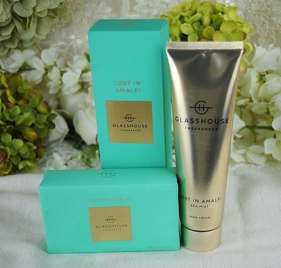 Glasshouse Fragrances Lost In Amalfi Sea Mist Hand Cream And SEA MIST BODY BAR