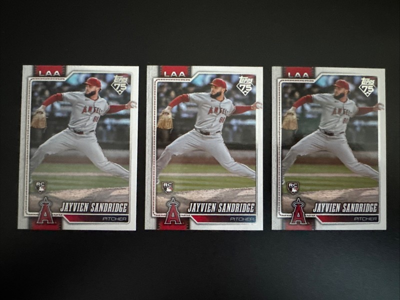 Topps 2026 Series 2 Jayvien Sandridge 511 Angels Base Rookie x3