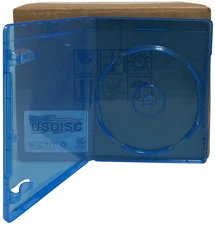 USDISC Blu-ray Cases Standard 12mm, Single 1 Disc (Clear Blue) Lot