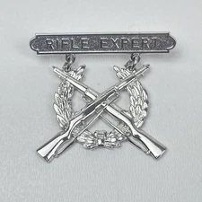 USMC badge- RIFLE EXPERT OEC-2-81-1 Double Back Military Pin