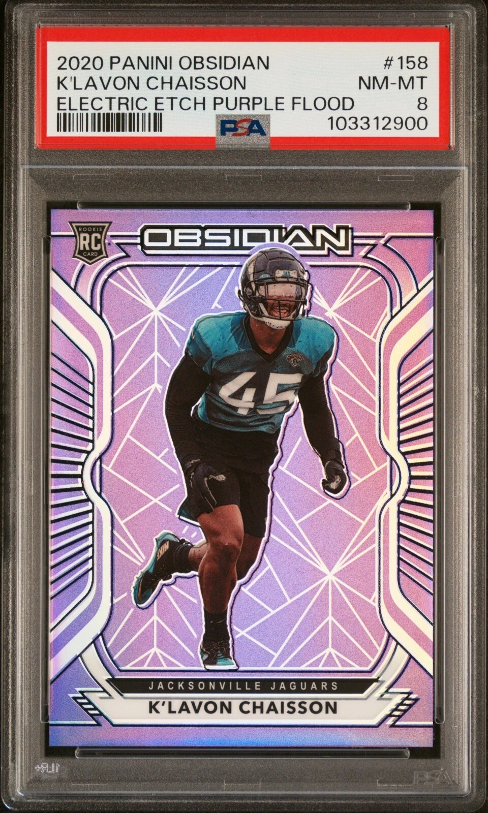K'Lavon Chaisson Panini Obsidian #158 Electric Etch Purple Flood
