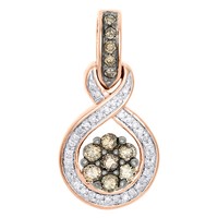 "10K Rose Gold Echt Brown Diamant Unendlichkeit AnhäNger 0.95 \" Fancy 0.50 Karat"