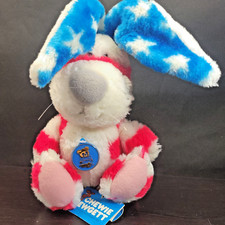 Vintage Dakin Chewie Newgett Bunny Tall Ears Plush Animal Flag With Tags