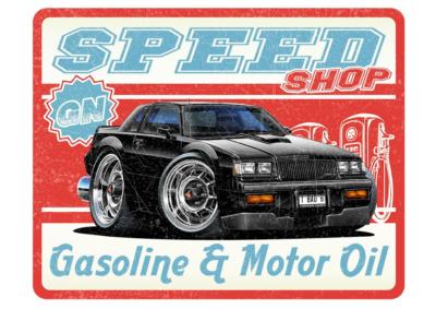 Buick Grand National SPEED SHOP Garage Sign Wall Art Graphic Sticker