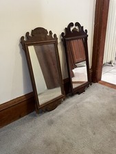 2 specchi antichi, 1 con vecchia pubblicità dietro