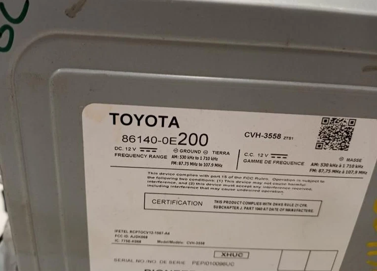 Receptor de rádio Toyota Highlander 2016 e ID de exibição P11265 - Imagem 3 de 4