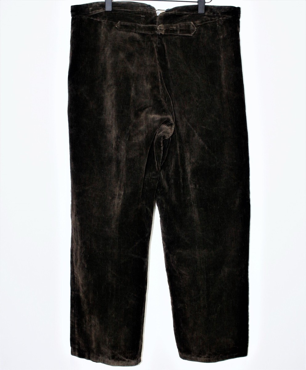 French 1930/40s Buckle Back Brown Thick Corduroy Work Chore