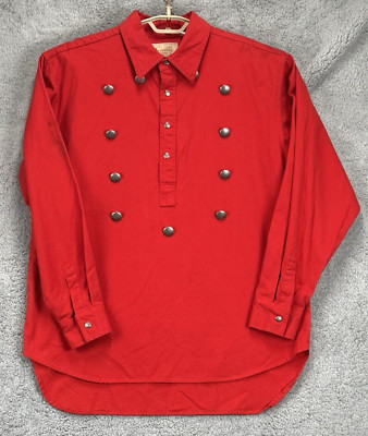 Chemise Western Scully Homme Taille L Rouge – Manches Longues Avec Conchos Métal