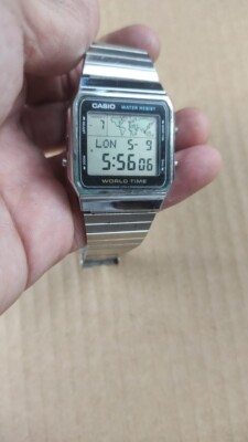 CASIO WORLD TIME 643 A300U CHRONO ALARM DIGITAL VTG QUARTZ