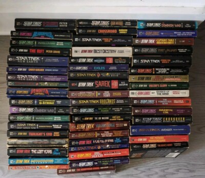 Star Trek Book Lot (50) TOS, TNG, DS9, Voyager, Sci-Fi Paperbacks Collection