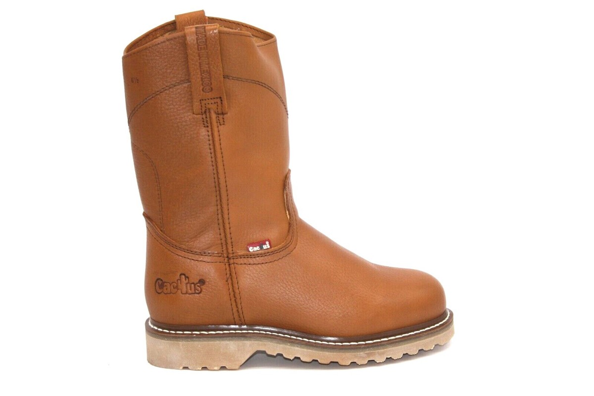 CACTUS Men's 10" Wellington Work Boot - Soft Toe, Oil Tumbled Leather, Oil Resistant Sole