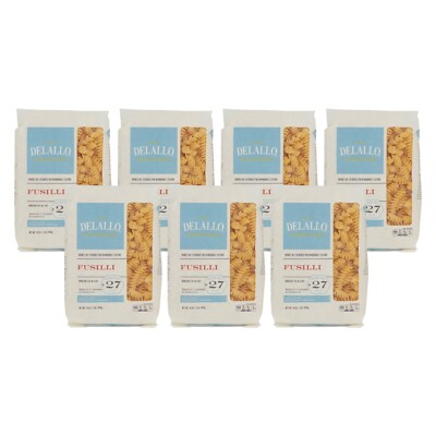DeLallo Fusilli Pasta, 1 lb. Bag, Twisted Shape, Durum, Made In Italy (7-Pack)