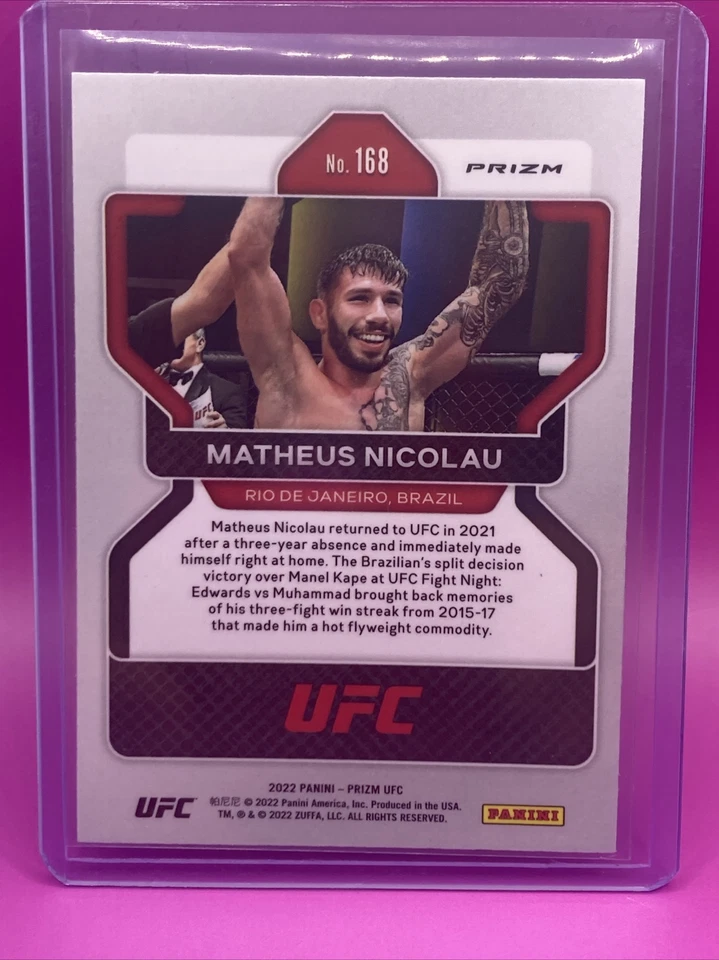 Matheus Nicolau *Silver* rookie/RC 2022 Panini UFC Prizm #168 - Image 2 of 2