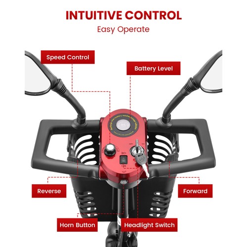 Folding Mobility Scooter for Adults, 350W All-Terrain w/ Dual Batteries - Picture 3 of 7