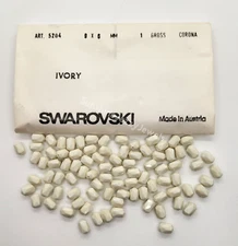 Factory Pack Swarovski Crystal Ivory 9x6mm Barrel 5204 Beads; 144pc